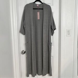 HALE BOB long gray cardigan, short sleeve, woman’s medium - NWT